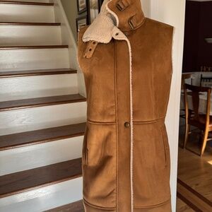 Lauren Ralph Lauren Faux Suede and Sherpa Vest - Sz S